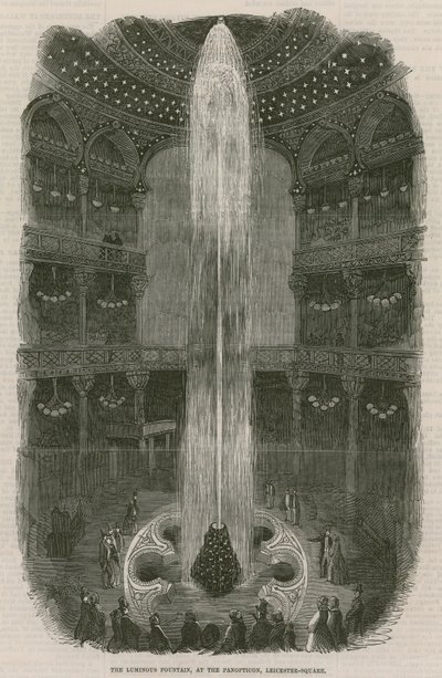 The luminous fountain at the Panopticon, Leicester Square, London by English School