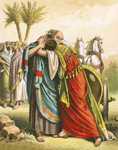 The Meeting of Jacob and Joseph by English School