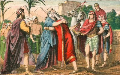 The Meeting of Joseph and his Father Jacob by English School