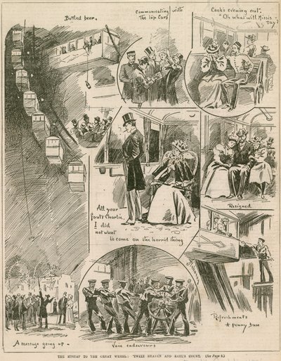 The Mishap to the Great Wheel, Twixt Heaven and Earls Court by English School