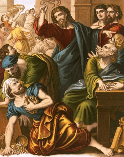 The money changers driven from the temple by English School
