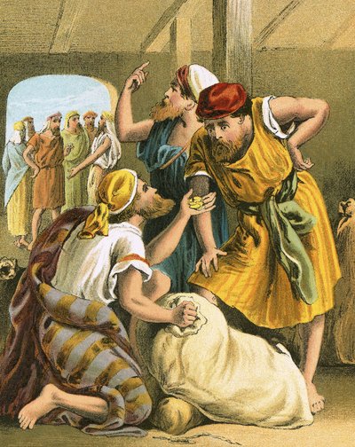 The money found in the mouth of the sack by English School