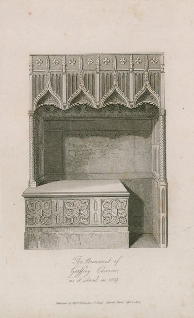 The Monument of Geoffrey Chaucer by English School