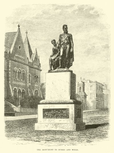 The Monument to Burke and Wills by English School