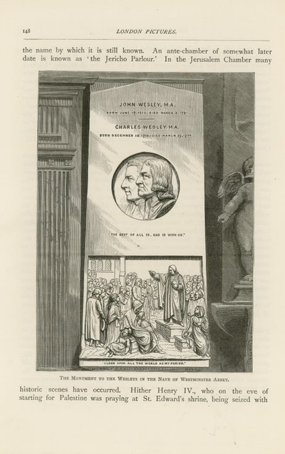 The Monument to the Wesleys by English School