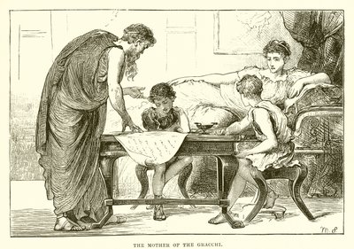 The mother of the Gracchi by English School