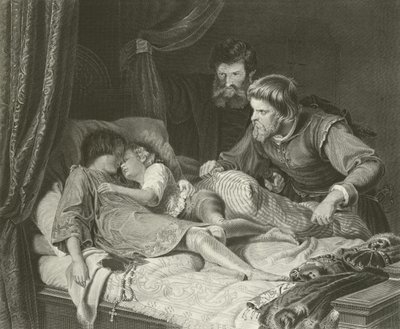 The murder of the Princes in the Tower by English School