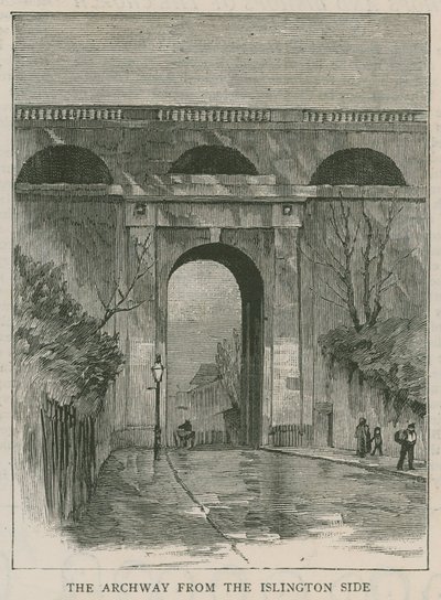 The New Anti-Suicide Railings at Highgate Archway: The Archway from the Islington Side by English School