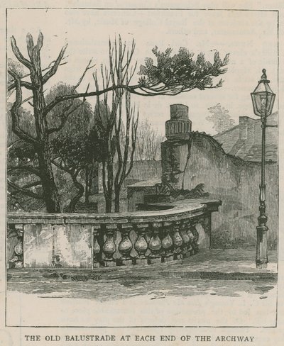The New Anti-Suicide Railings at Highgate Archway: The Old Balustrade at Each End of the Archway by English School