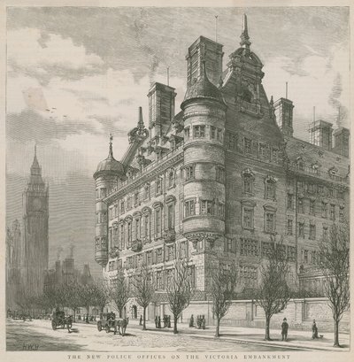The New Police Offices on the Victoria Embankment by English School