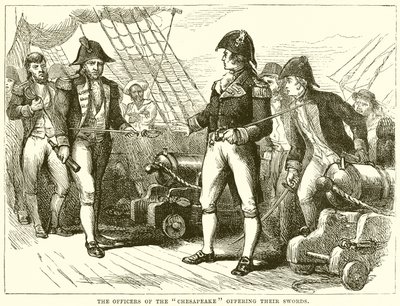 The Officers of the Chesapeake Offering Their Swords by English School