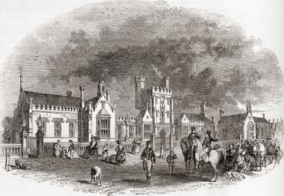 The Old Bedford School, as Rebuilt in the Late 19th Century, from Old England: A Pictorial Museum, pub. 1847 by English School