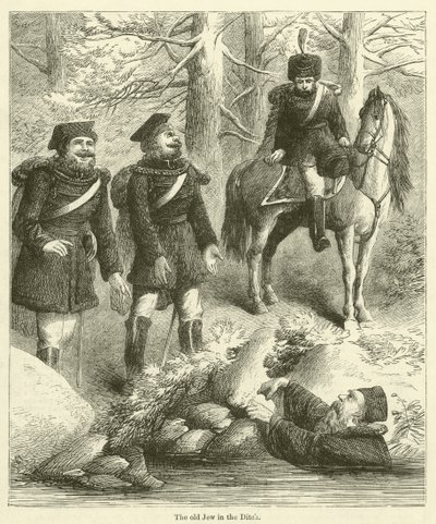 The old Jew in the Ditch (engraving) by English School