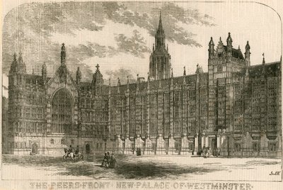 The Peers Front, New Palace of Westminster, London by English School