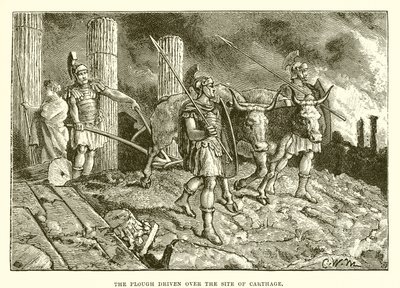 The plough driven over the site of Carthage by English School