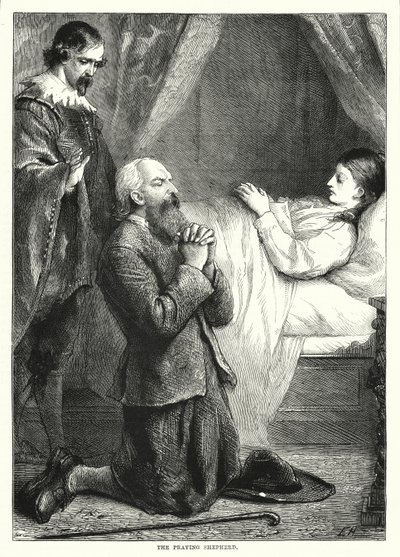 The praying shepherd by English School