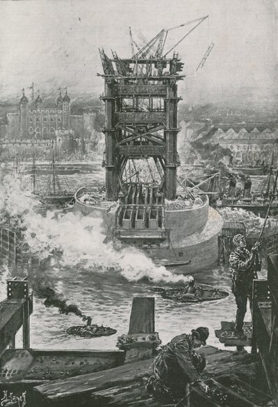 The Present State of the Tower Bridge by English School