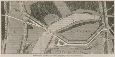 The proposed road through Hyde Park to the International Exhibition by English School