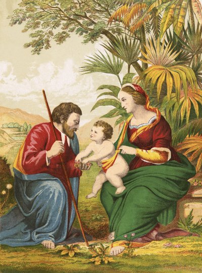 The Repose in Egypt by English School