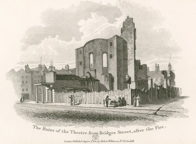 The ruins of the Royal Theatre, Drury Lane, from Bridges Street by English School
