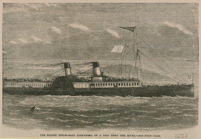 The Saloon Steamboat Alexandra on a Trip Down the River by English School