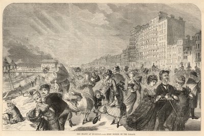 The season at Brighton; A stiff breeze on the Parade by English School