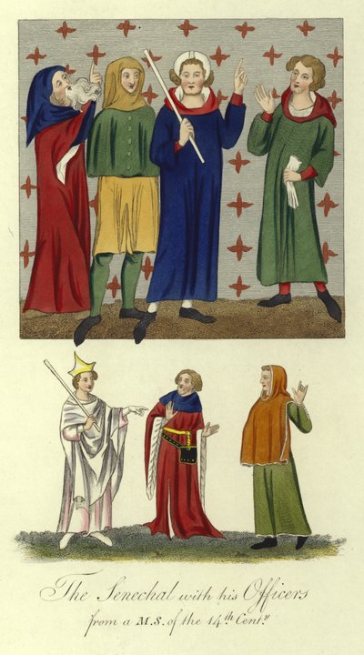 The Seneschal with His Officers, 14th Century by English School