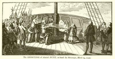 The Shooting of Admiral Byng, on Board the Monarque, 14 March 1757 by English School