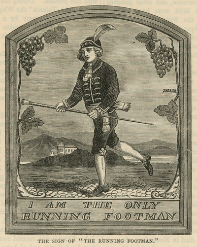 The sign of The Running Footman by English School
