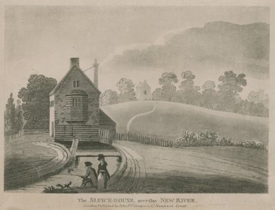 The sluice house over the New River by English School