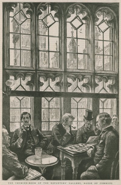 The Smoking Room of the Reporters Gallery, House of Commons by English School