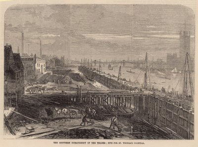 The southern Embankment of the Thames; site for St. Thomas