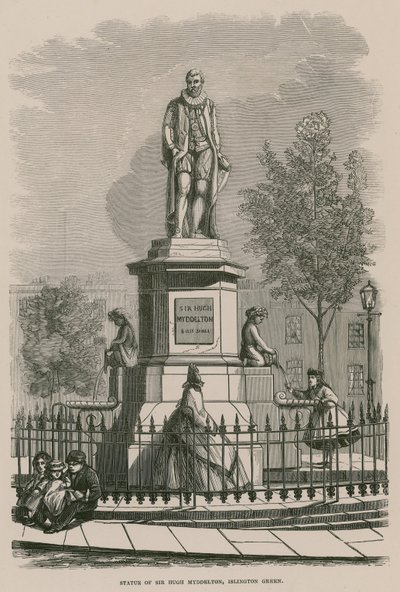 The statue of Sir Hugh Myddleton at Islington Green by English School