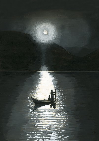 The Sun on a Midsummer Night in Lapland by English School