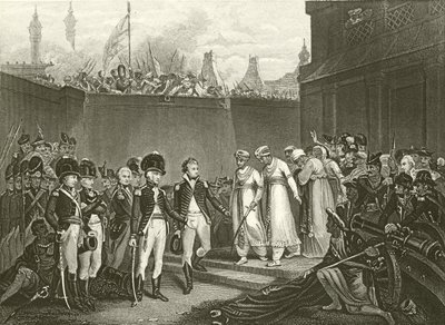 The Surrender of Two Sons of Tippoo Sultan by English School