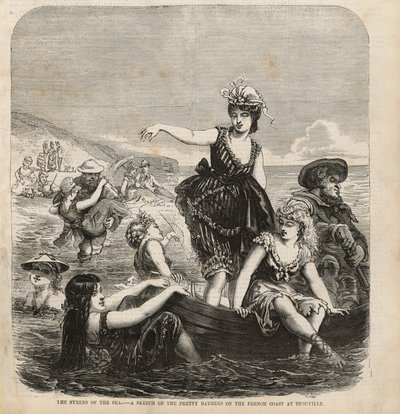The sirens of the sea, a sketch of the pretty bathers on the French coast at Trouville by English School