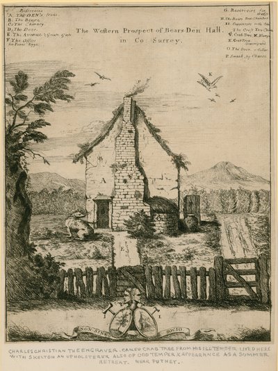 The western prospect of Bears Den Hall in Surrey by English School
