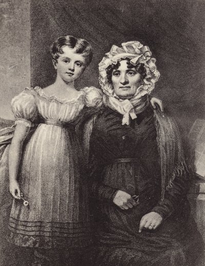 The widow and granddaughter of Robert Burns by English School