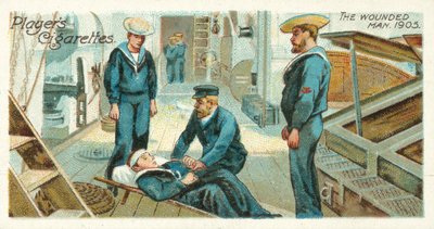 The wounded man by English School