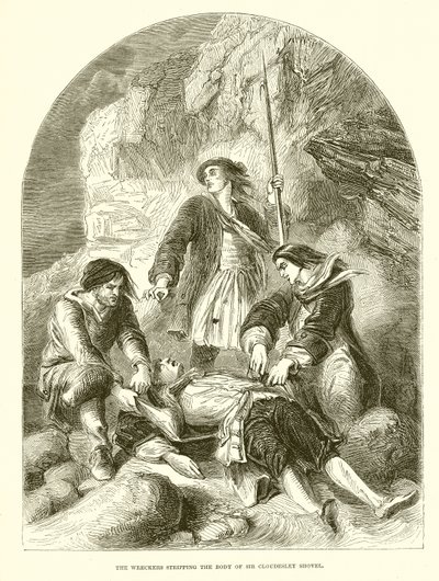 The wreckers stripping the body of Sir Cloudesley Shovell by English School