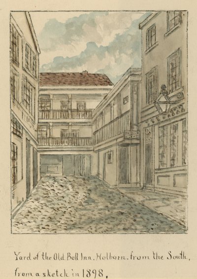 The Yard of the Old Bell Inn, Holborn, London, from the South by English School