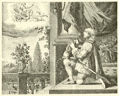 The young man and his cat by English School