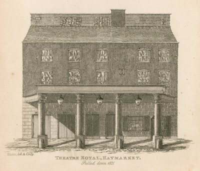 Theatre Royal, Haymarket, London, pulled down 1821 by English School