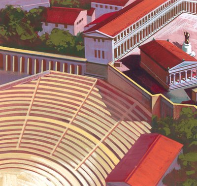 Theatre in Ancient Greece by English School