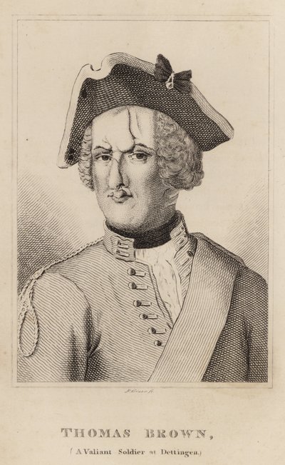 Thomas Brown, A Valiant Soldier at Dettingen by English School