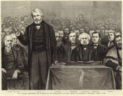 Thomas Carlyle delivering the address on his installation as Lord Rector of Edinburgh University by English School