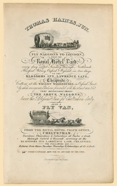 Thomas Haines. Advertisement by English School