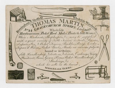 Thomas Martin, Trade Card by English School