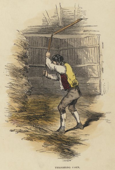 Threshing Corn by English School