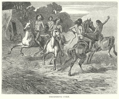 Threshing Corn by English School